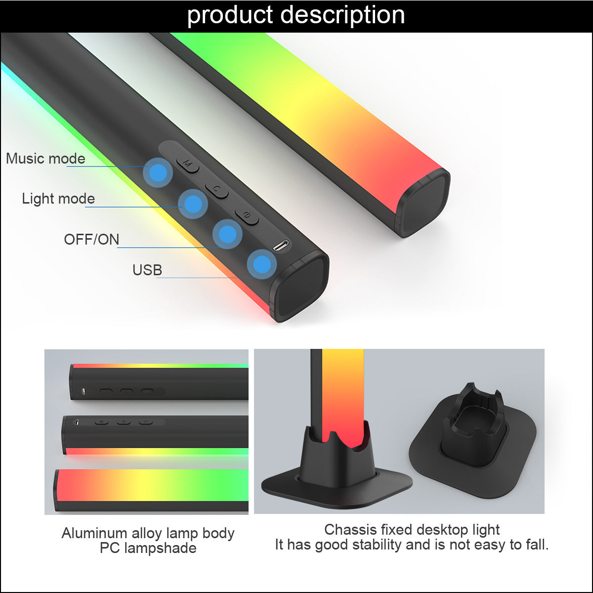 Monitor ambient light bar